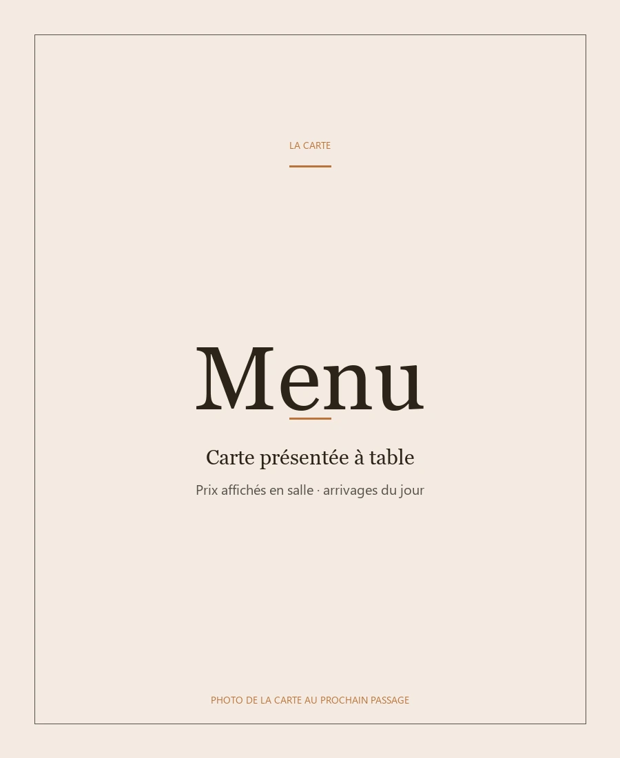 Carte Restaurant Kautai, photo de la carte au prochain passage